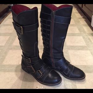 Lucky Brand tall black leather boots